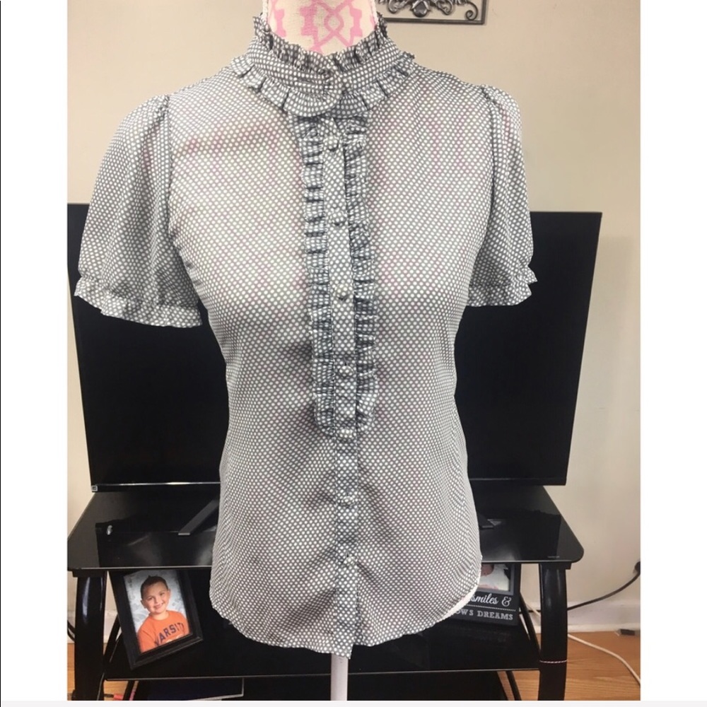 Fossil ruffled button down blouse
